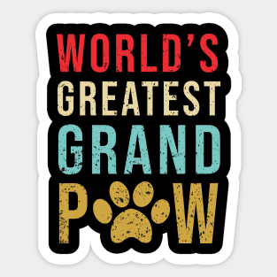 Grandpaw Worlds Greatest Grand Paw Funny Dogs Tee Sticker